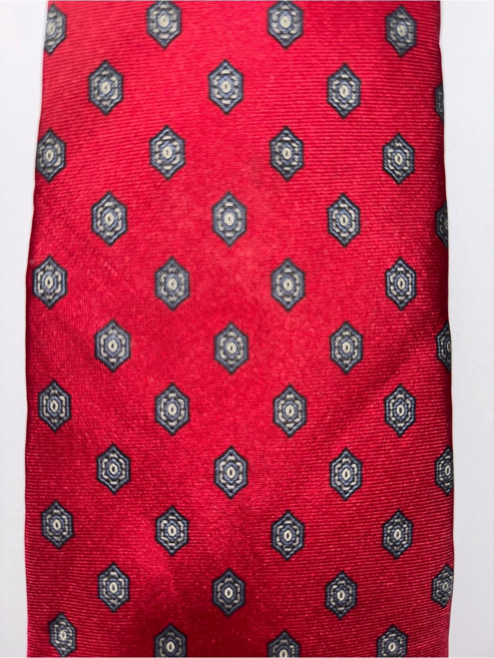 Christian Dior Vintage Men’s Designer Necktie Silk Geometric Woven In Italy